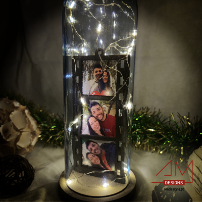 Garrafa de Vidro Personalizada com Fotos