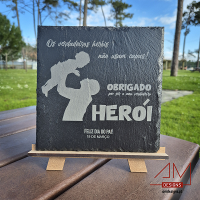 Pedra de Ardósia Gravada a Laser – Especial Dia do Pai