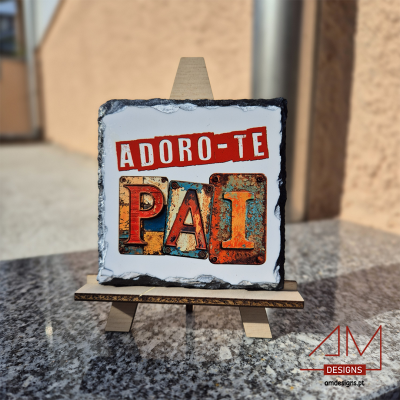Pedra de Ardósia a Cores – "Adoro-te Pai"