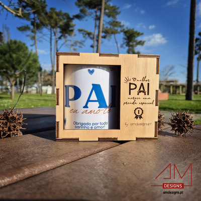 Caneca de Cerâmica "Pai, Eu Amo-te" – Personalizável com Fotos - Especial Dia do Pai