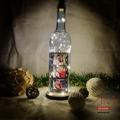 Garrafa de Vidro Personalizada com Fotos