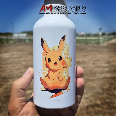 Garrafa de Alumínio Personalizada - Pikachu/Pokemon