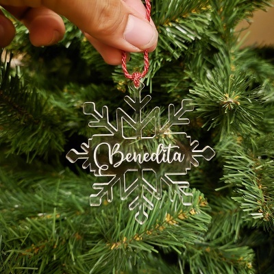 Bola de Natal em Formato de Floco de Neve Personalizada