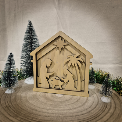 Presépio Simples de Natal em Madeira