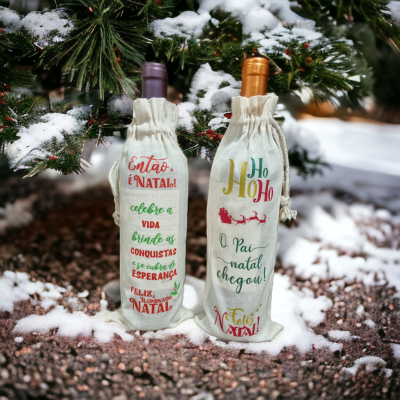 Saco em Algodão para Garrafa de Vinho