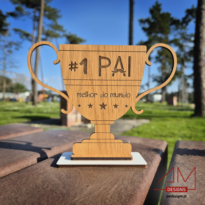 Troféu em Madeira – Melhor Pai do Mundo 
