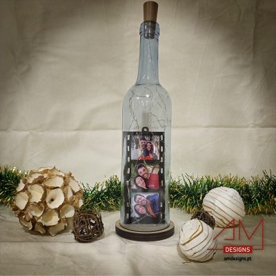 Garrafa de Vidro Personalizada com Fotos