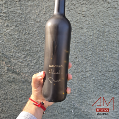 Garrafa de Vidro Preta Gravada a Laser – Especial Dia do Pai