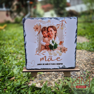 Pedra de Ardósia a Cores com Fotografia – Especial Dia da Mãe