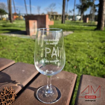 Copo de Vinho do Porto "O Melhor Pai do Mundo" - Especial Dia do Pai