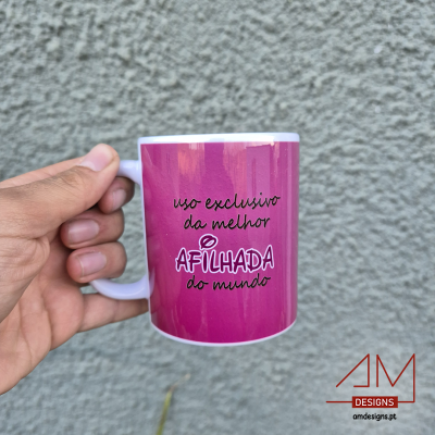 Caneca Personalizada Desenhos Animados - Afilhada – Edição Páscoa