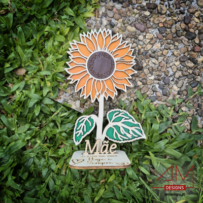 Girassol em Madeira Personalizado – Especial Dia da Mãe