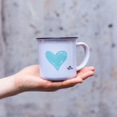 Caneca coração verde