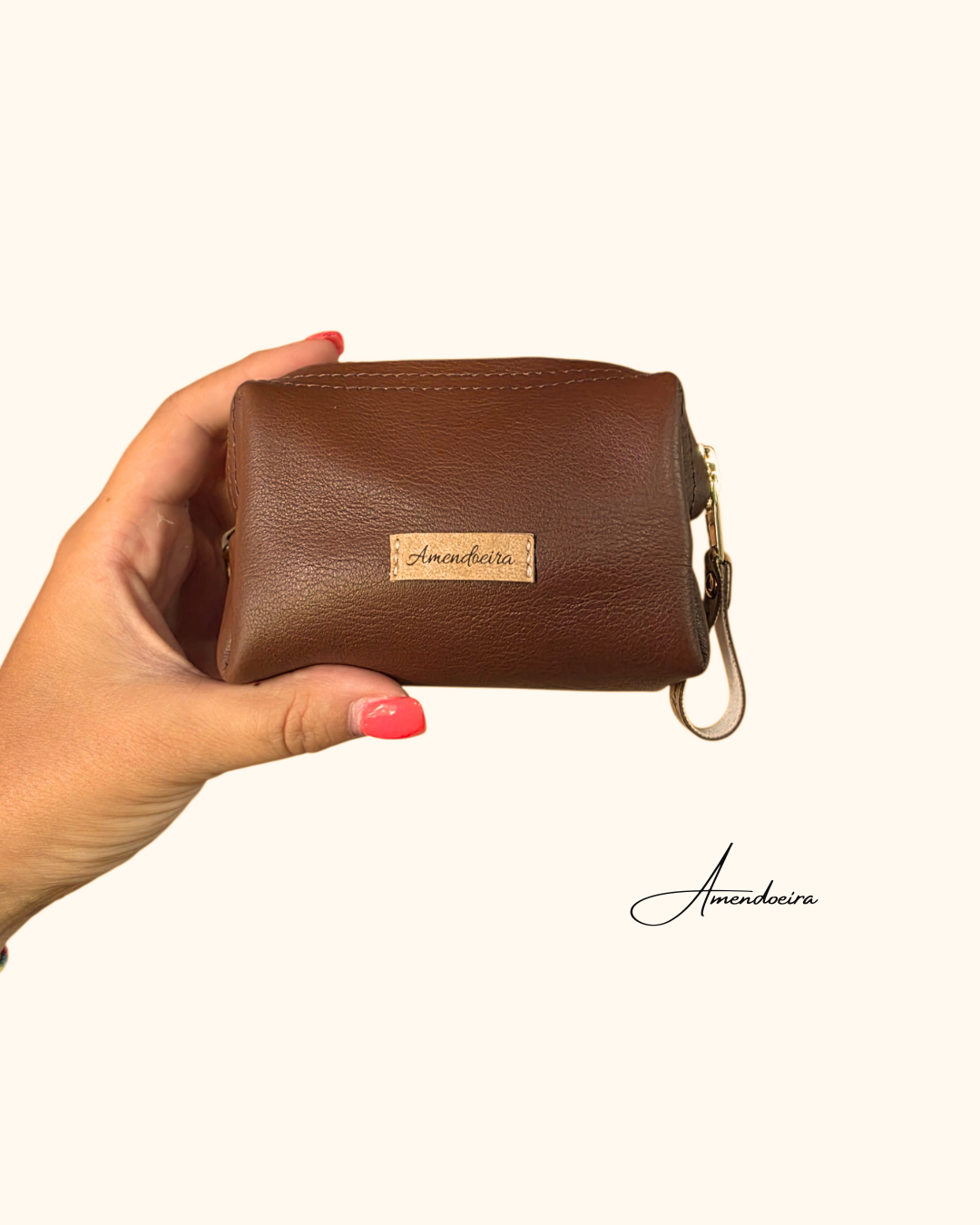 Bolsa Atenas em pele- porta moedas e cartões - Brown Bolsa Atenas em pele- porta moedas e cartões - Brown