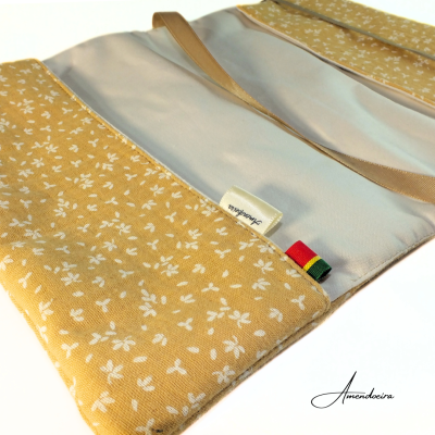 Capa para livro/Agenda ajustável- Flower in yellow