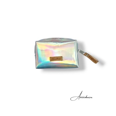 Bolsa Atenas porta moedas e cartões - Holográfico nacre