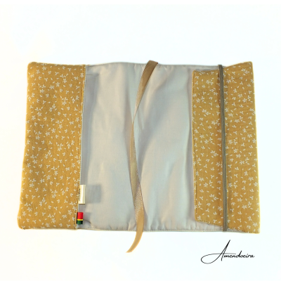 Capa para livro/Agenda ajustável- Flower in yellow