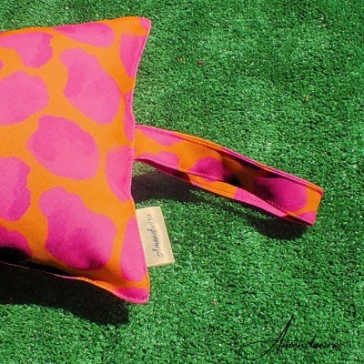 Almofada de praia/piscina Cow pink-orange