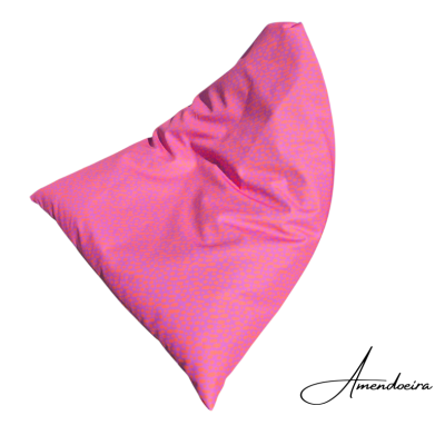 Puff/almofada Miami de praia ou piscina- Lavanda com manchas laranja