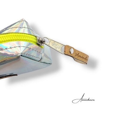 Bolsa Atenas porta moedas e cartões - Holográfico nacre