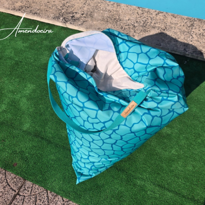 Puff/almofada Miami de praia - Malhado verde/turquesa