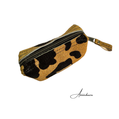 Bolsa Atenas em pele- porta moedas e cartões - Cowi camel