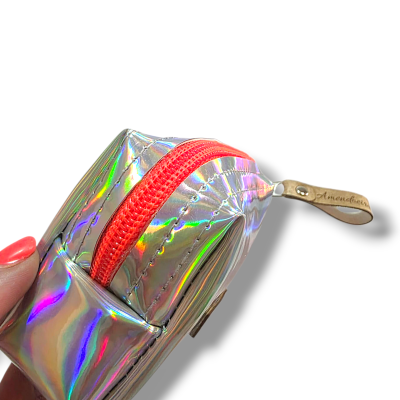 Bolsa Atenas porta moedas e cartões - Holográfico nacre