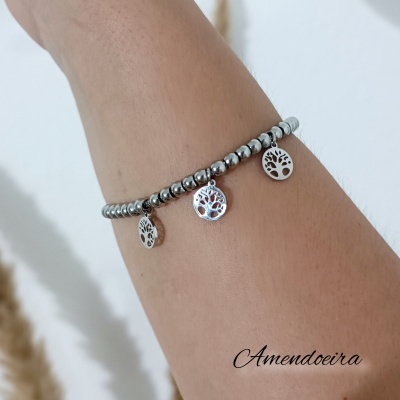 Pulseira tri Árvore da família - ajustável
