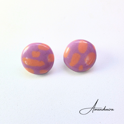 Brincos Bilbau - Lilás com manchas laranja