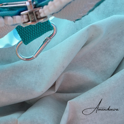 Puff/almofada Miami de praia - Malhado verde/turquesa