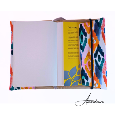 Capa para livro/Agenda Ajustável - Losangos coloridos
