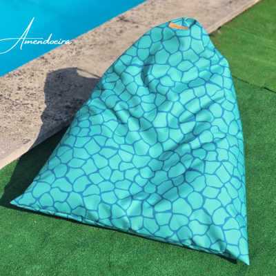 Puff/almofada Miami de praia - Malhado verde/turquesa