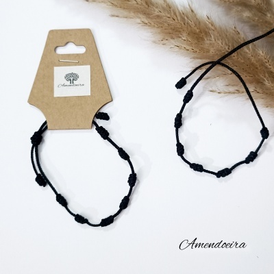 Pulseira preta 7 nós