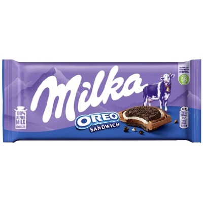 Tablete de Chocolate Oreo Sandwich Milka