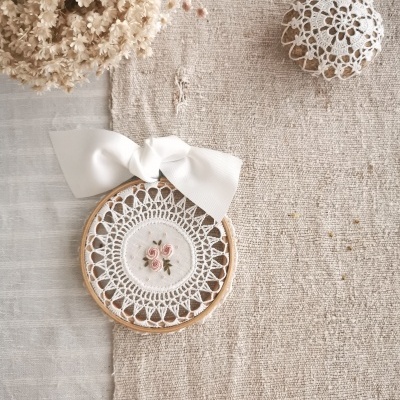 arco crochet com flores