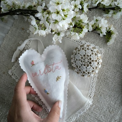 coração de alfazema personalizado