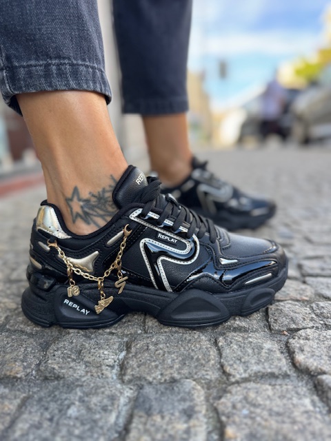 Sapatilhas Replay Destiny W Clean Black Sapatilhas Replay Destiny W Clean Black