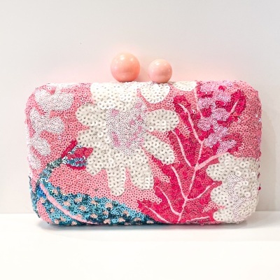 Clutch Brodé Pink