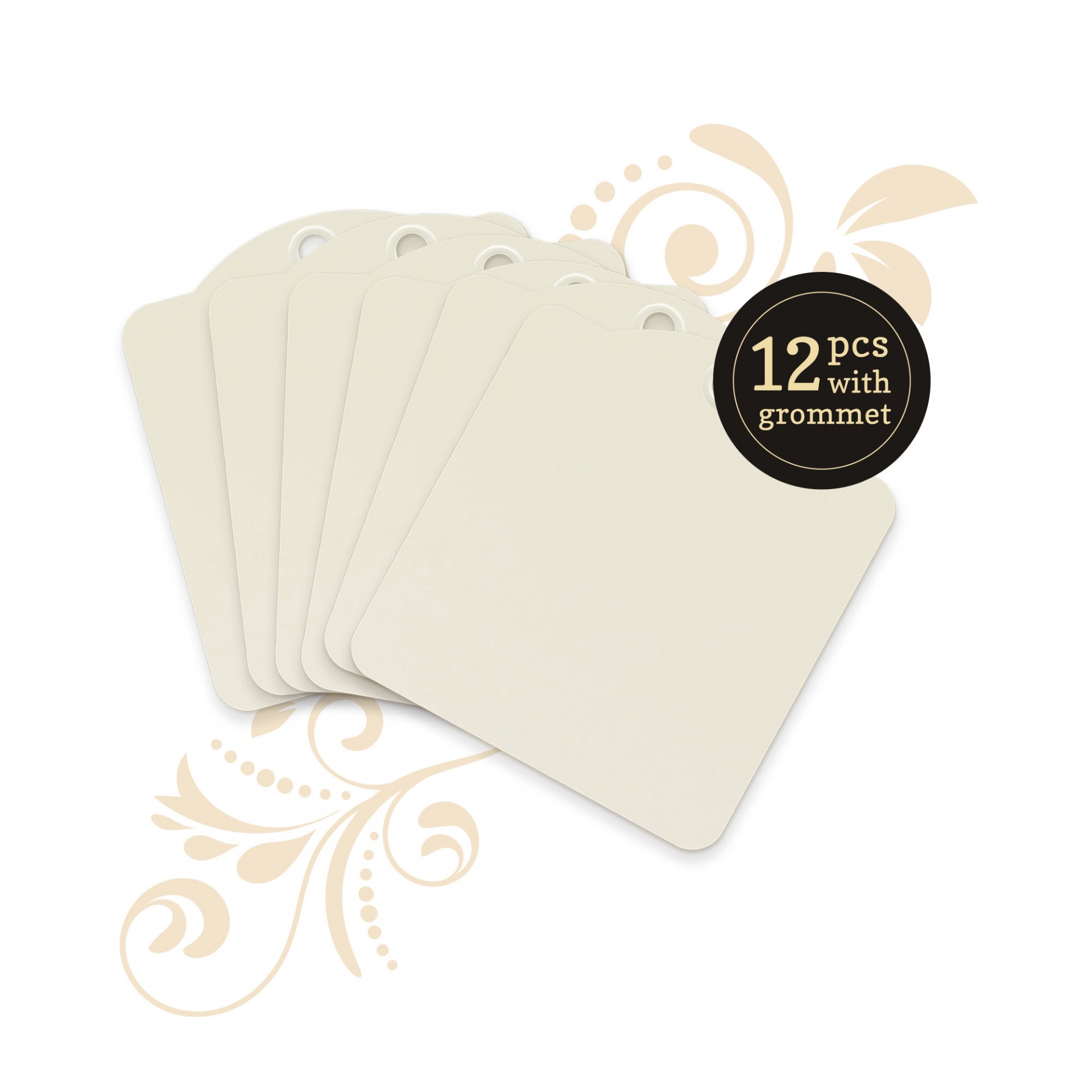 ATC Tags - ivory (bege claro)