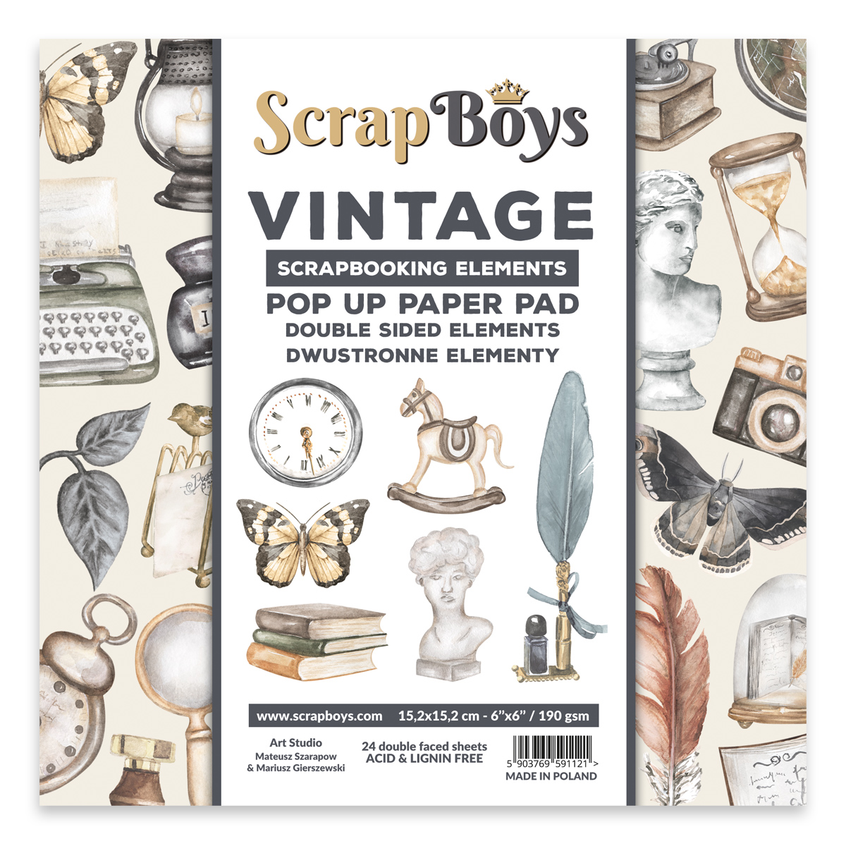 Book de recortes Elementos Vintage Scrapboys Pack 6*6