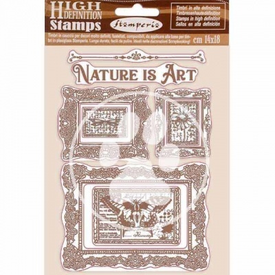 Stamperia Natural Rubber Stamp Nature is Art Frames (WTKCC200)