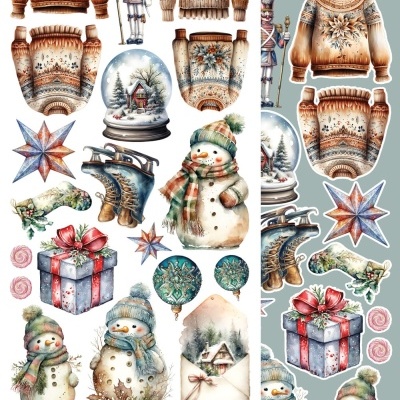 In Frosty Colors - WINTER - pack 12*6 com extras para recortar