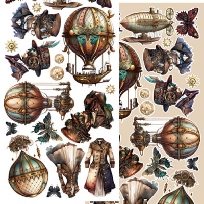 Steampunk Dream - pack 12*6 com extras para recortar