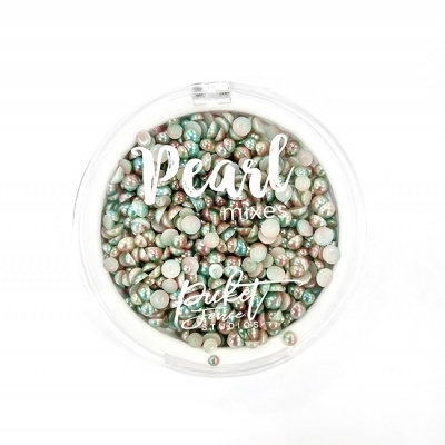 Picket Fence Studios Gradient Flatback Pearls Grass Green & Soft Copper (PM-106)