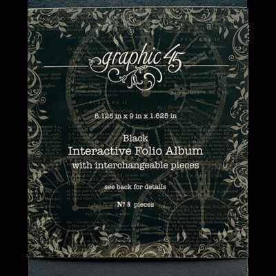 Interactive Folio Album Black (preto) - Graphic 45 Interactive Folio Album Black (preto) - Graphic 45