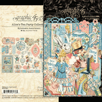 Pack de die cuts / Ephemera Assortment - Alice's Tea Party
