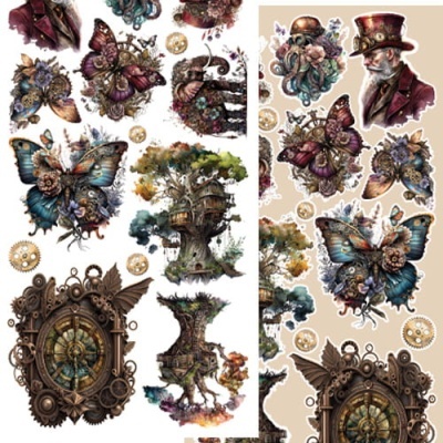 Steampunk Dream - pack 12*6 com extras para recortar
