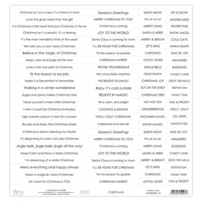 Folha de Frases - Mintay Basic - Words - Christmas