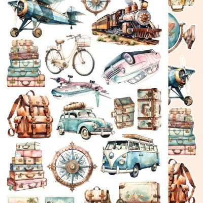 Memories from the trip - pack 12*6 com extras para recortar