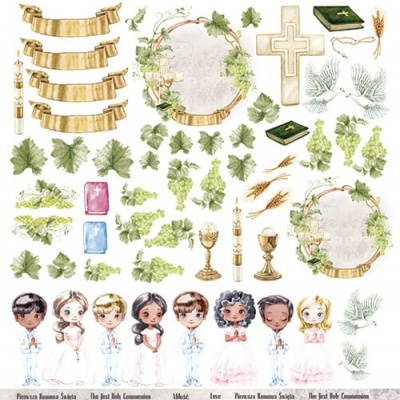 Lovely Memories - folha de recortes - acessórios de comunhão